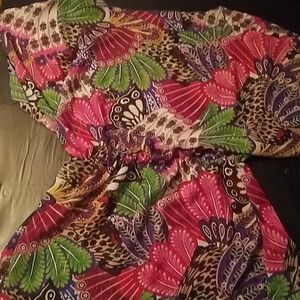 Floral blouse (pink, black, purple,green)